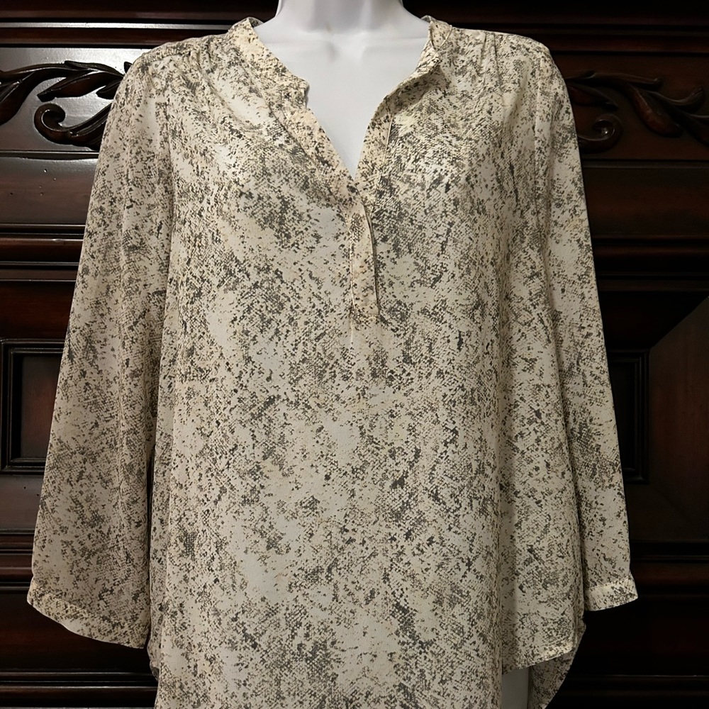 Cream snakeskin blouse